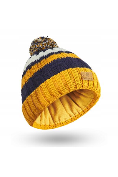 Other Căciulă cu dungi pentru copii BCDZ-P2 GALBENĂ IARNĂ
