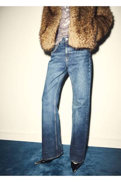 MANGO Woman Düşük belli flare jean