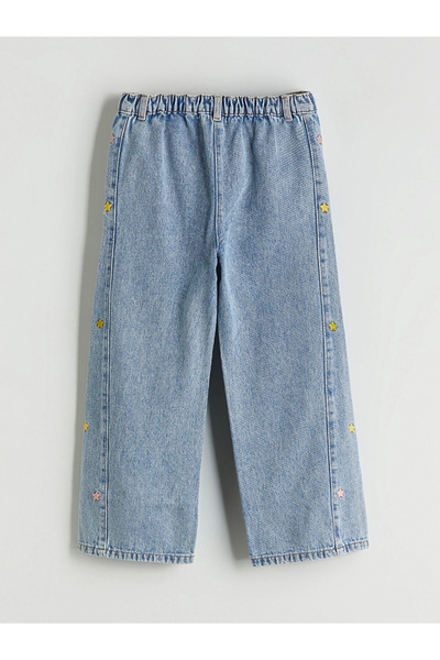 LC Waikiki LCW Kids Mavi Nakışlı Kız Çocuk Jean Pantolon