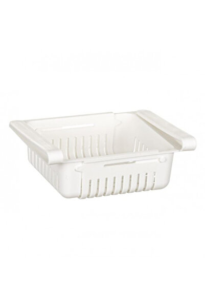 OEM Extendable storage basket for refrigerator, 19.5 x 16 x 8 cm, White