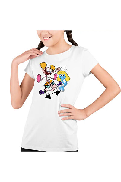 OEM Tricou Copii Fete Laborator Dexter Dee Dee Strumfita Strumfii