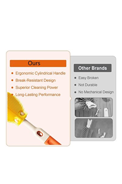 Generic Baby Bottle Brush, 6-in-1 Travel Cleaning Kit (Yellow)