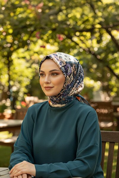 AFVENTE Φλοράλ μοτίβο βαμβακερό κασκόλ από βαμβάκι