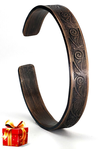 Binbir Trend El Yapımı Ayarlanabilir Saf Bakır Bileklik Seti, Bakır Bilezik B...