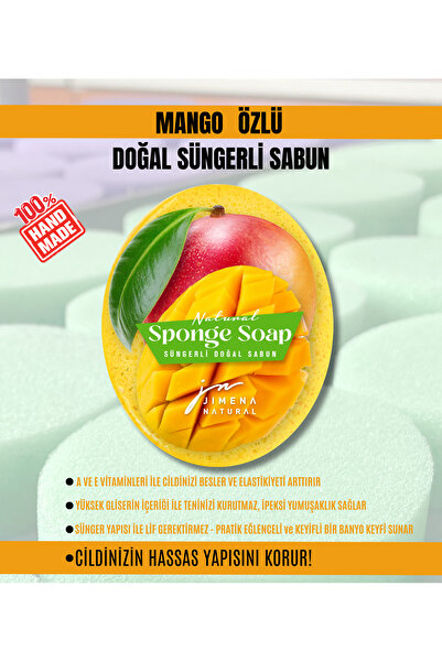 Jimena Natural صابون طبيعي برائحة المانجو 125 جرام / صابون استحمام فعال لتجدي...