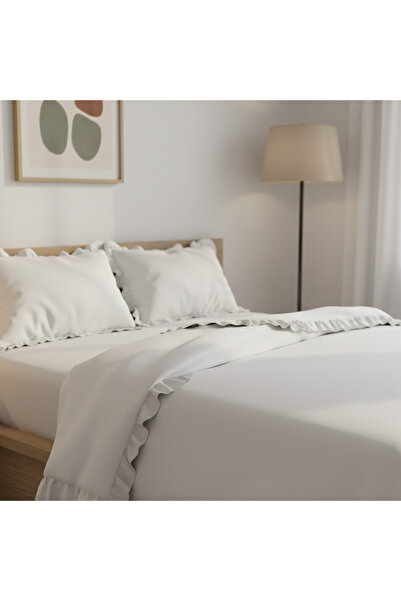 LILYUM %100 Pamuklu Fırfırlı Çift Kişilik Nevresim Takımı – Yumuşacık Dokusu ve Şık Tasarımıyla