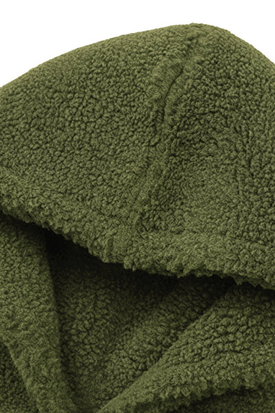 GENIUS STORE Erkek Kapüşonlu Polar Sherpa Kuzu Kumaş İçi Şardonlu Kapüşonlu Sweatshırt SHERPA-KAP