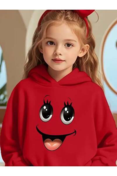 H&GHAMLEGİYİM Hanorac cu glugă de iarnă, model drăguț cu zâmbet pentru copii