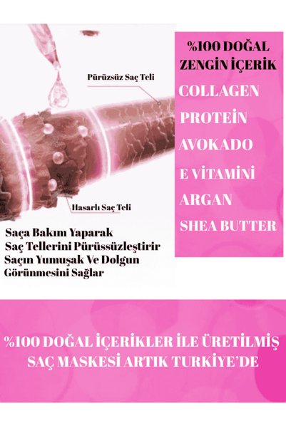 SheMask Hair Mask Collagen Keratin Effective Hair Protein Intensive Repairing and Nourishing Hair Care with Shea Butter Extract