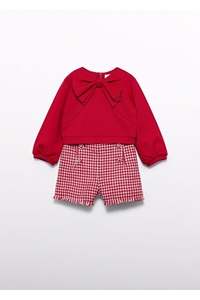 Abel & Lula طقم شورت للفتيات الصغيرات من مايورال أبيل ولولا باللون الأحمر