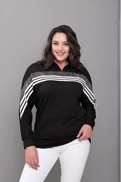 aytemas Striped Stone Printed Sweatshirt