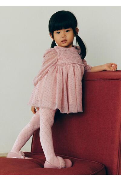 Abel & Lula فستان مايورال أبيل ولولا للفتيات الصغيرات من التول باللون الوردي