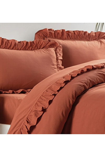 LILYUM %100 Pamuklu Fırfırlı Tek Kişilik Nevresim Takımı – Yumuşacık Dokusu ve Şık Tasarımıyla