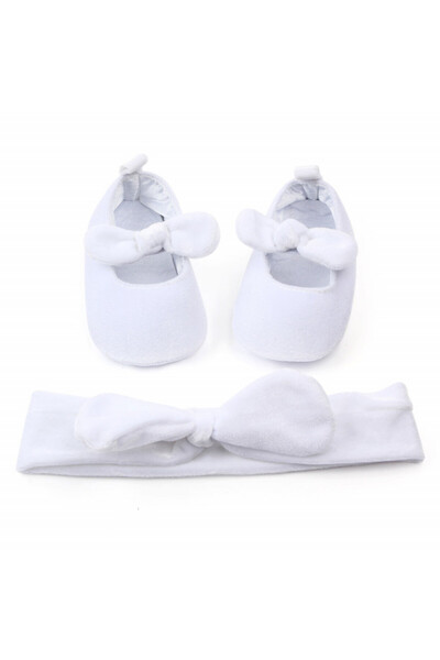 BebeNou Balerine albe cu bandă pentru păr LID2177-3-p2(sa31)