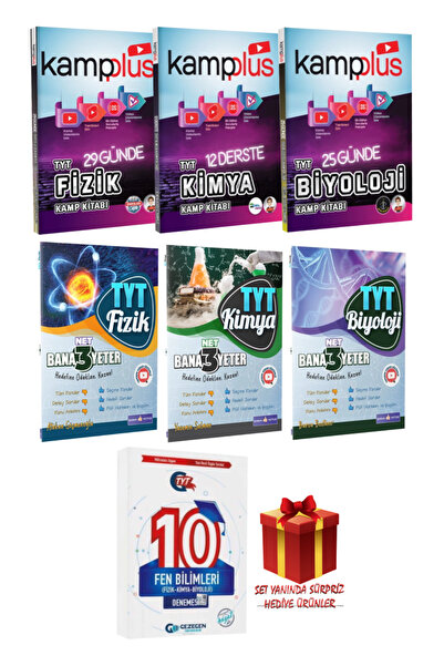 Tonguç Yayınları Kampplus TYT Fizik+Kimya+Biyoloji Kamp Kitabı+Bana 3 Net Yet...