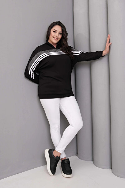 aytemas Striped Stone Printed Sweatshirt