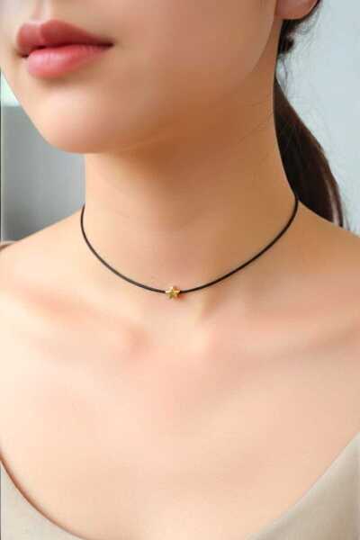 henahera accessory Kadın Choker Kolye Siyah , Kırmızı Ayarlanabilir Tasarım Kolye