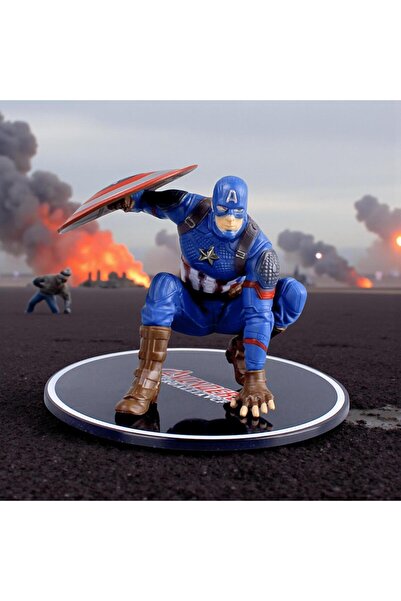 e-life shop مجموعة تماثيل شخصيات كابتن أمريكا من مارفل أفنجرز مع حامل خاص للد...