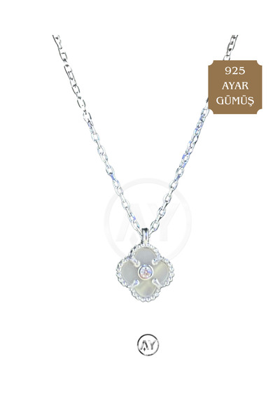 AY MÜCEVHER 925 Ayar Gümüş Yonca Kolye | Şık & Zarif Tasarım, Kutulu & Garant...