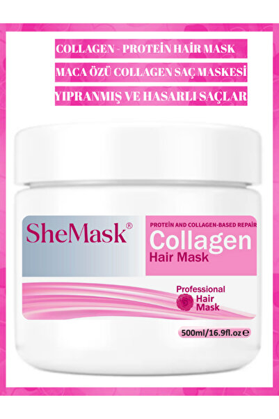 SheMask Saç Maskesi Collagen Protein Ve Shea Yağı Özlü Bitkisel Besleyici Ve Onarıcı Doğal Saç Bakım Maskesi
