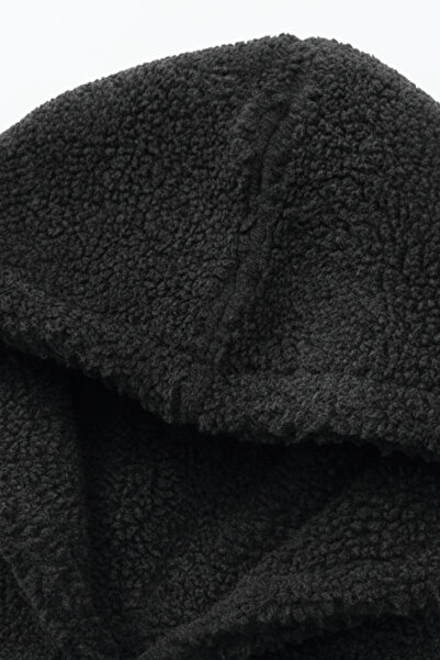 GENIUS STORE Erkek Kapüşonlu Polar Sherpa Kuzu Kumaş İçi Şardonlu Kapüşonlu Sweatshırt SHERPA-KAP