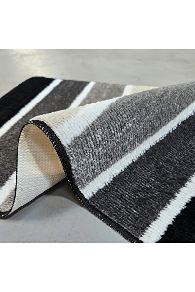 Kotonia Home Set of 2 bath mats anti-slip membrane, 100% synthetic fibers,gray, 50×40 cm, 50×80 cm, Sandy Jolanka