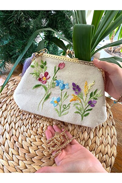 Home Cream Linen 25X15 Size. Handcrafted Embroidered Vintage Style Bag. 100% Handmade