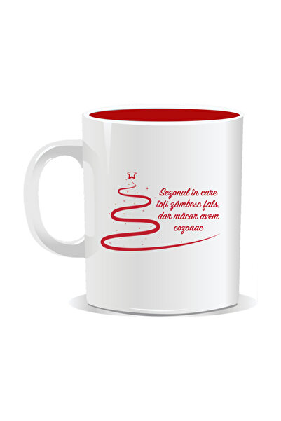 Mug Mania Personalized Christmas mug, The season when everyone smiles fakely, but at least we have cake