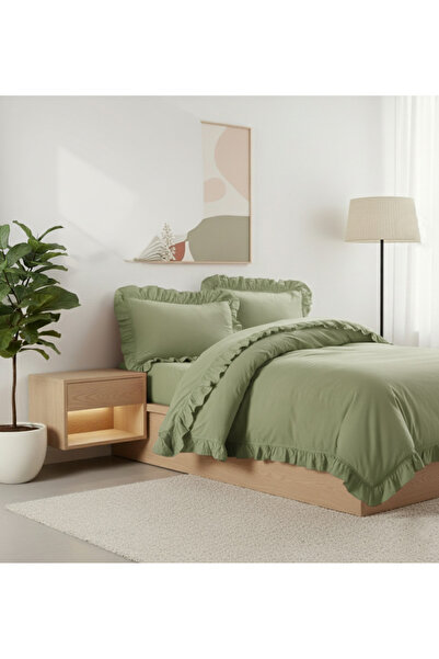 LILYUM %100 Pamuklu Fırfırlı Çift Kişilik Nevresim Takımı – Yumuşacık Dokusu ...