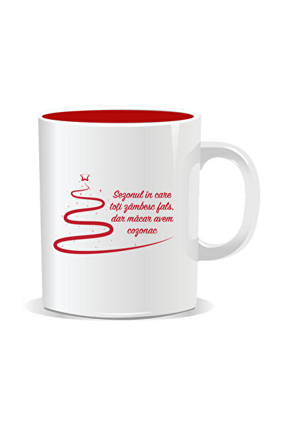 Mug Mania Personalized Christmas mug, The season when everyone smiles fakely, but at least we have cake