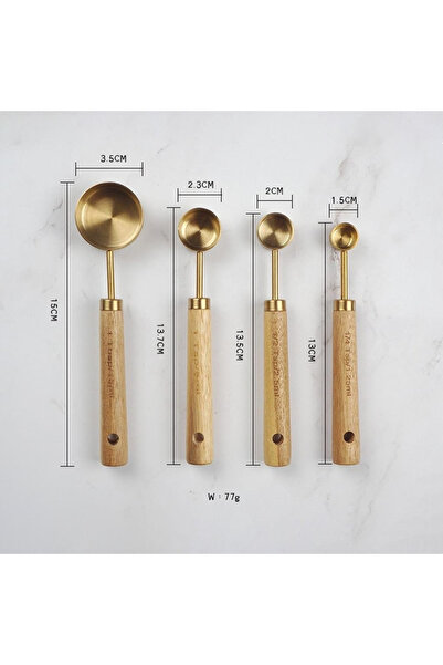HOMEFECT 4'lü metal ölçü kaşığı seti