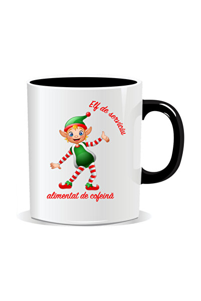 Mug Mania Personalized Christmas Mug, Caffeine-Powered Service Elf