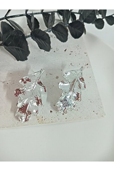 mos&more Silver Leaf Women's Earrings