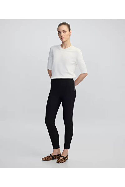 İpekyol Metal Zipper Skinny Fit Black Women's Trousers Iw6250003061