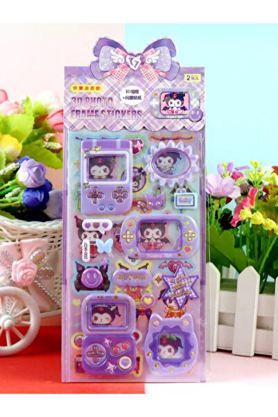 ÖZ OFİS Kuromi Holografik Parlak Çıkartma Seti