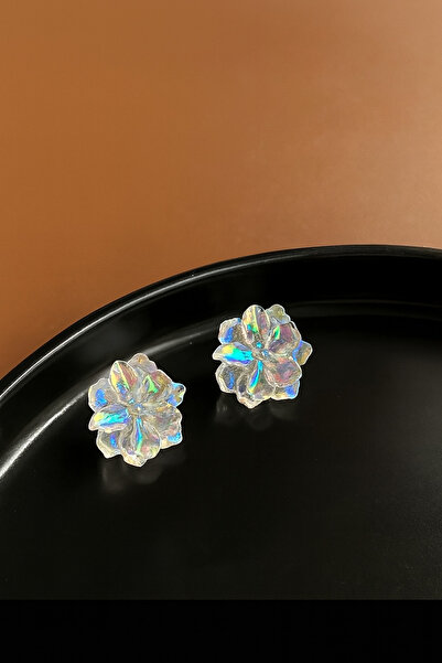 ELMATOLYE Women's Elegant Floral Evening Dress Stylish Earrings Handmade Flower Form Sparkling Modern Women