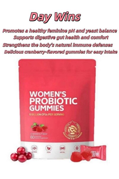 DAY2DAY Day Wins Cranberry Women’s Probiotic Gummies – Supports Feminine pH, ...