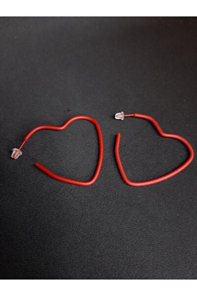 MRYart Red Color Heart Earrings