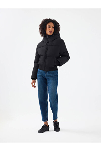 Loft Crop Μαύρο Γυναικείο Παλτό Lf2040788