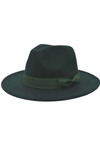 IBU Cork Dark Green Felt Hat with Straight Brim
