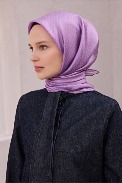 Belli Eșarfă din mătase pură Tivil IST 4203-34 model geometric violet