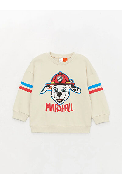 LC Waikiki Lcw Baby Gray Crew Neck Paw Patrol Printed Baby Boy Sweatshirt