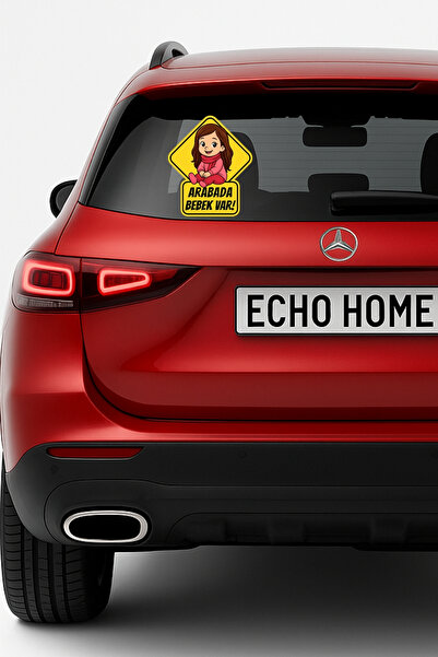 Echo Home Araba Arkası Arabada Bebek Var Sticker Oto Sticker – Pembe Tulumlu ...