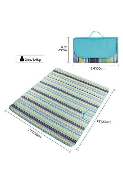 Genaric بطانية شاطئ محمولة مقاومة للماء والرمل للتخييم في الهواء الطلق قابلة للطي وخفيفة الوزن