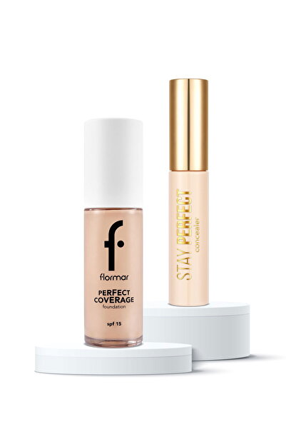 Flormar High Coverage 2-piece Foundation 105 & Concealer Set 001 - Light Skin / Cool Undertone