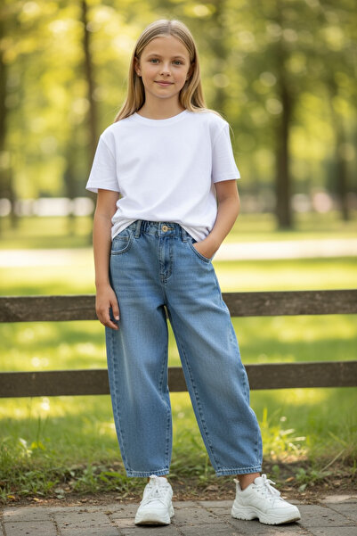 ASL GOLF CLUB Pantaloni de blugi largi pentru fete, cu picioare largi