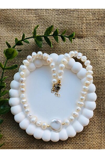 Luba Gerçek Barok İnci Kolye 8-9 mm