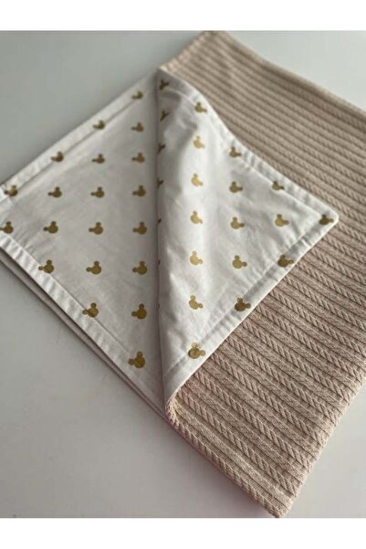 Derin Boutique Shop Bej Örgü Gold Mickey Poplin Pike