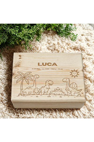 Miraboo Cutie de Amintiri Premium Personalizată din Lemn - Model Dino L