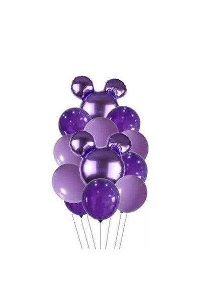 Baloane Vesele Set 12 Baloane Petrecere Minnie Mov SET270